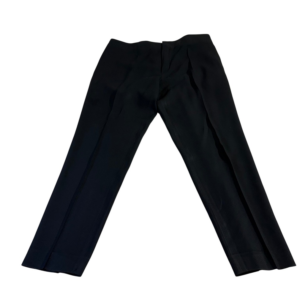 Vintage Chloe Acetate Trousers US 10 Black Pleated Straight Leg